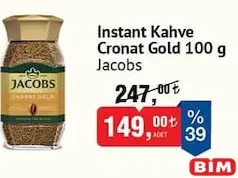 JACOBS INSTANT KAHVE CRONAT GOLD 100 G